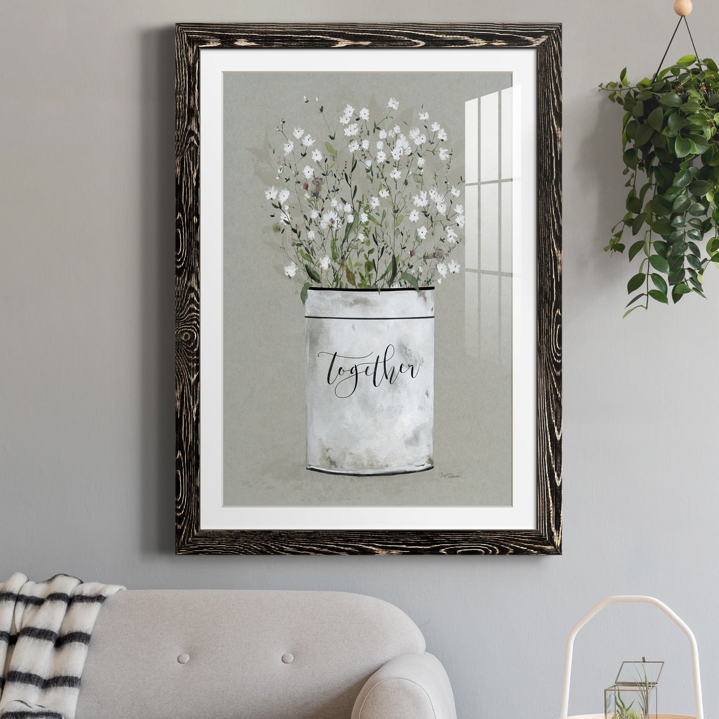 Bouquet of Grace Bucket Together - Premium Framed Print - Distressed Barnwood Frame - Ready to Hang