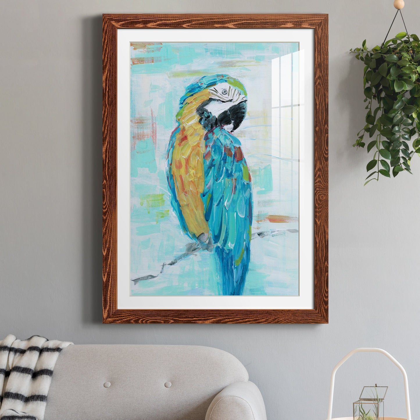 Island Parrot I - Premium Framed Print - Distressed Barnwood Frame - Ready to Hang