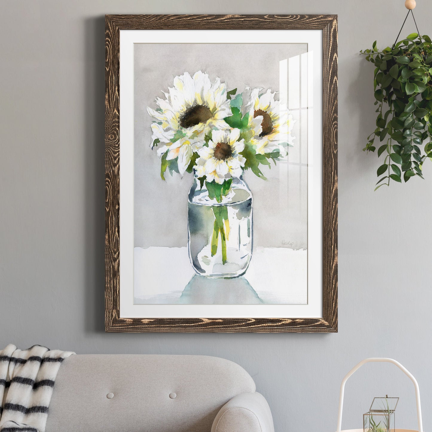 Sunflower II - Premium Framed Print - Distressed Barnwood Frame - Ready to Hang