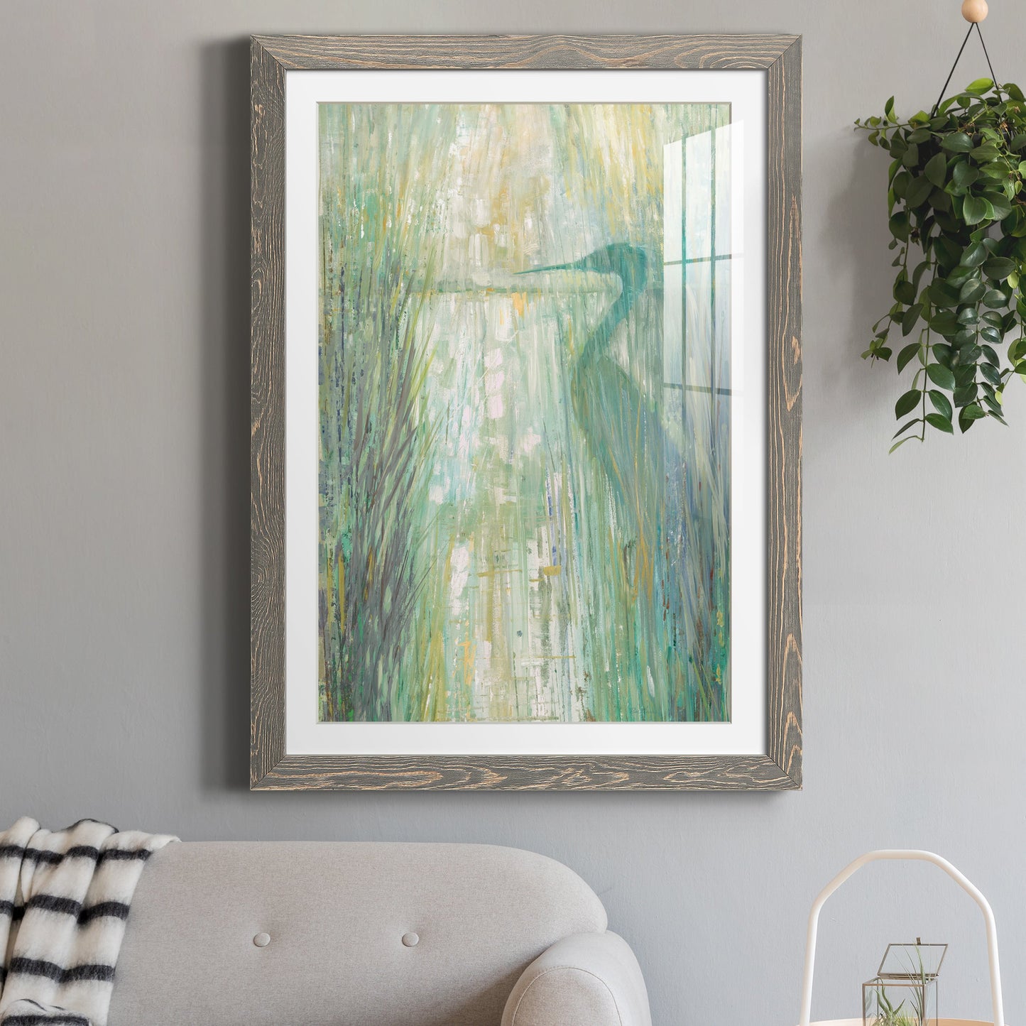 Morning Egret II - Premium Framed Print - Distressed Barnwood Frame - Ready to Hang