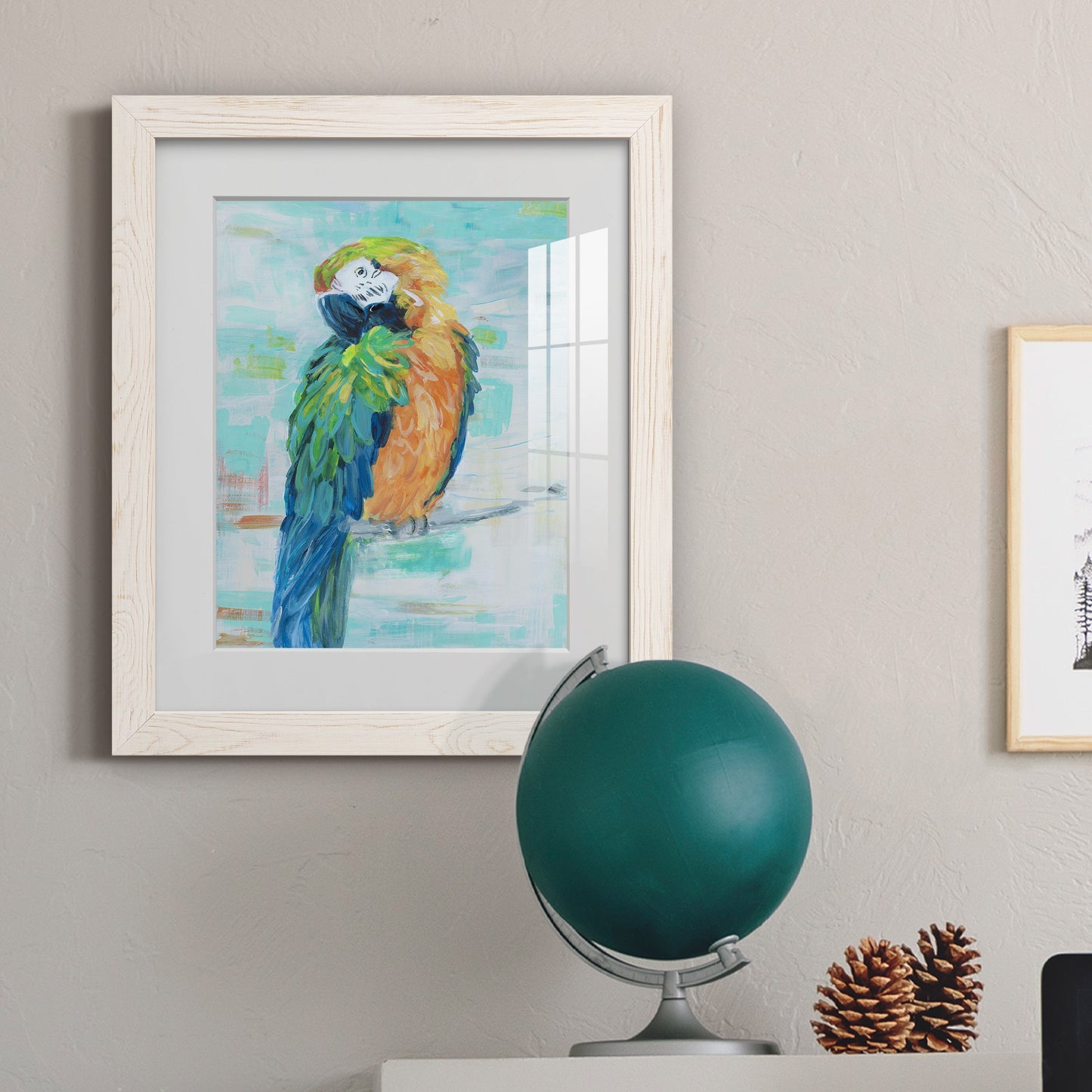 Island Parrot II - Premium Framed Print - Distressed Barnwood Frame - Ready to Hang