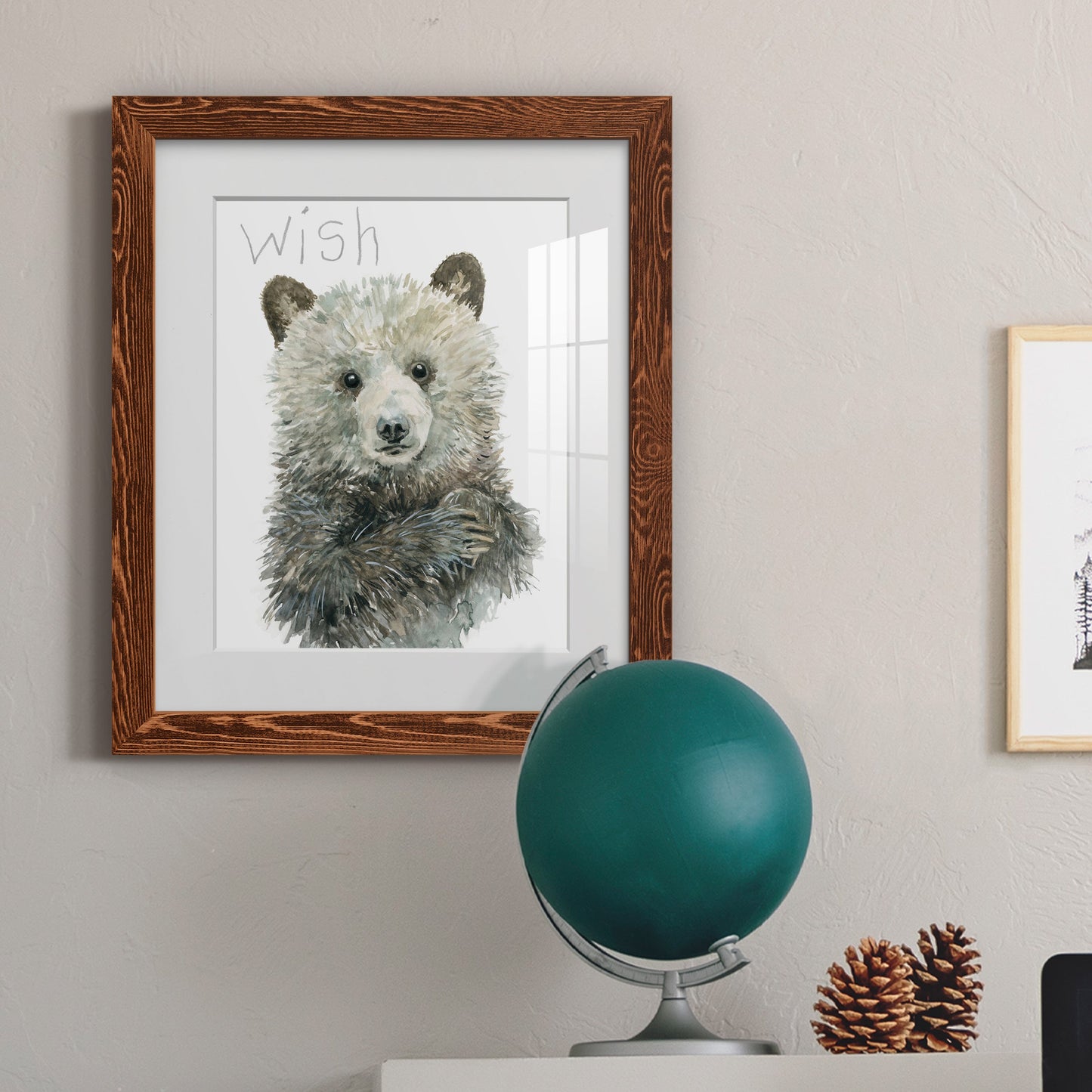 Forest Fur Baby Bear - Premium Framed Print - Distressed Barnwood Frame - Ready to Hang