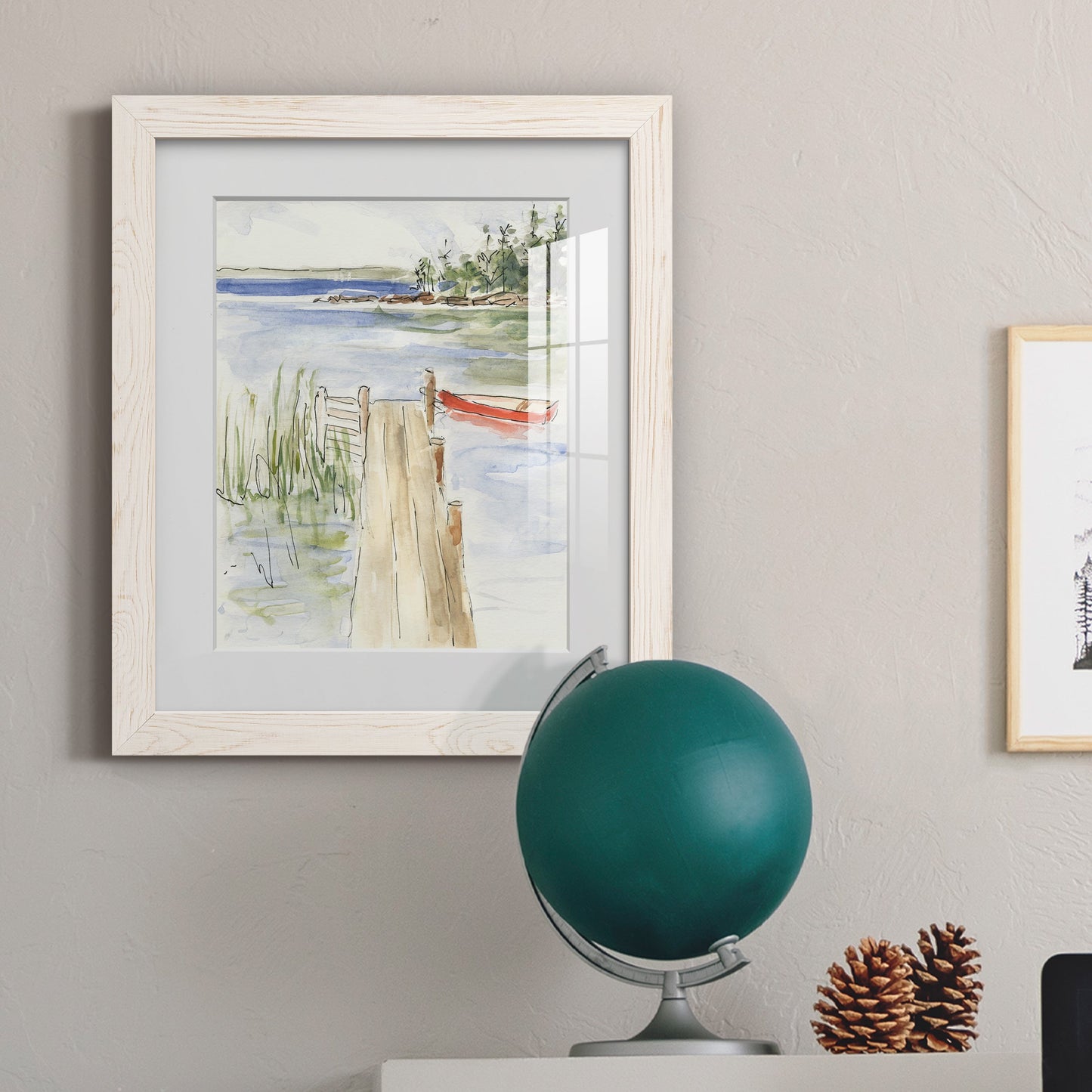 Sketchy Pier - Barnwood Framed Art Print