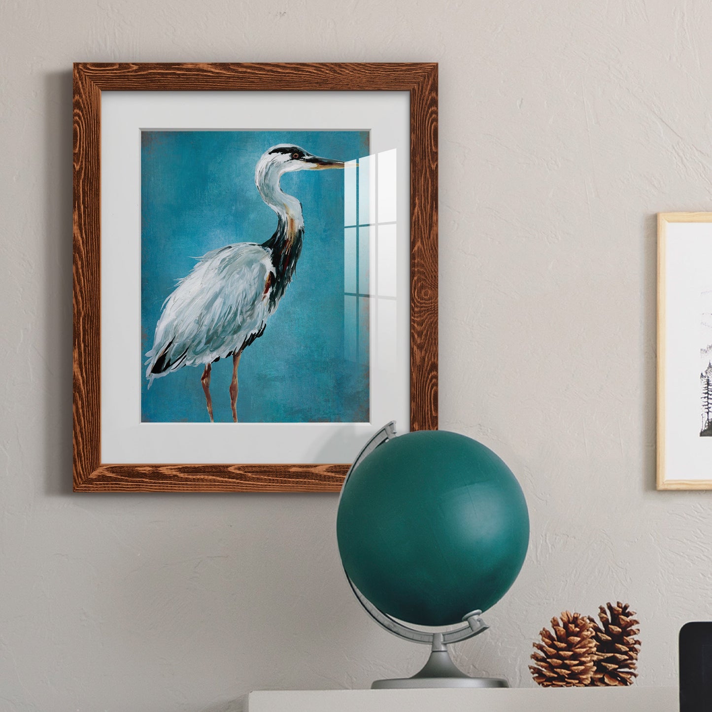 Great Blue Heron I - Premium Framed Print - Distressed Barnwood Frame - Ready to Hang