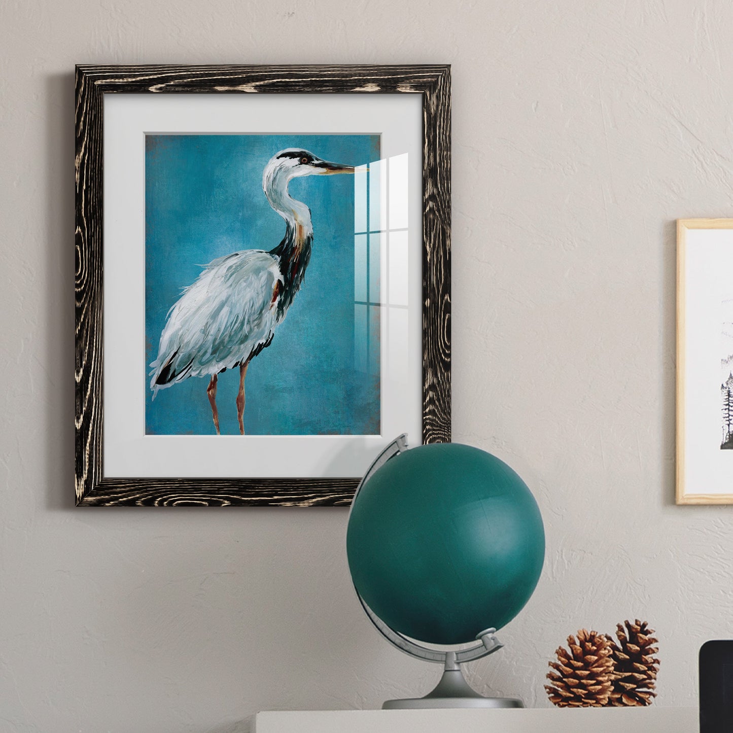 Great Blue Heron I - Premium Framed Print - Distressed Barnwood Frame - Ready to Hang