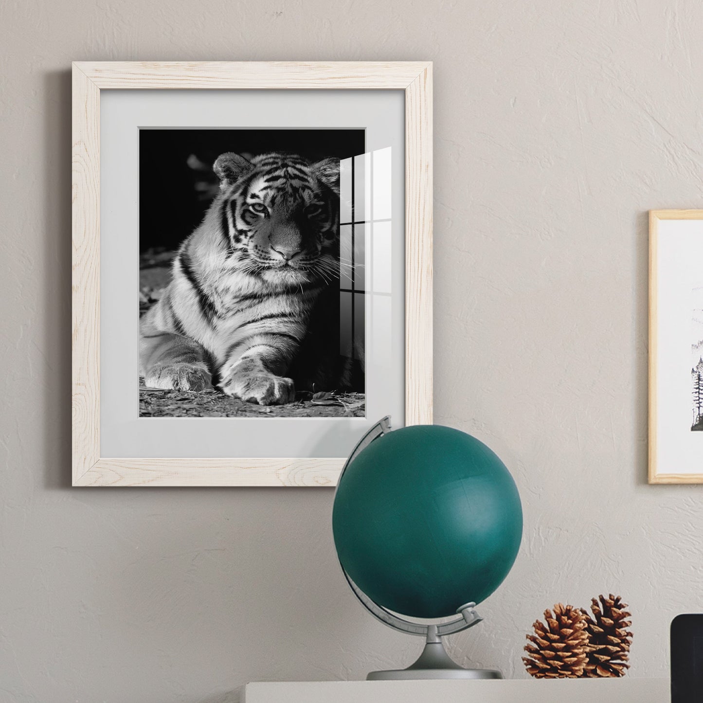 Tiger Repose - Premium Framed Print - Distressed Barnwood Frame - Ready to Hang