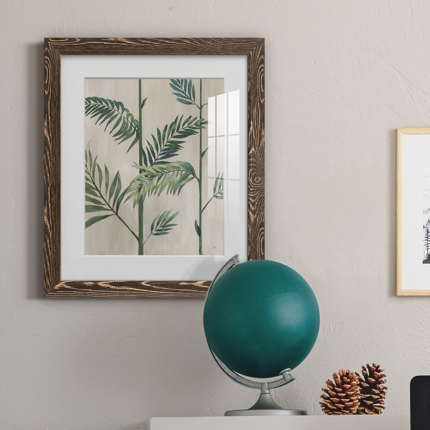 Modern Fronds II - Premium Framed Print - Distressed Barnwood Frame - Ready to Hang