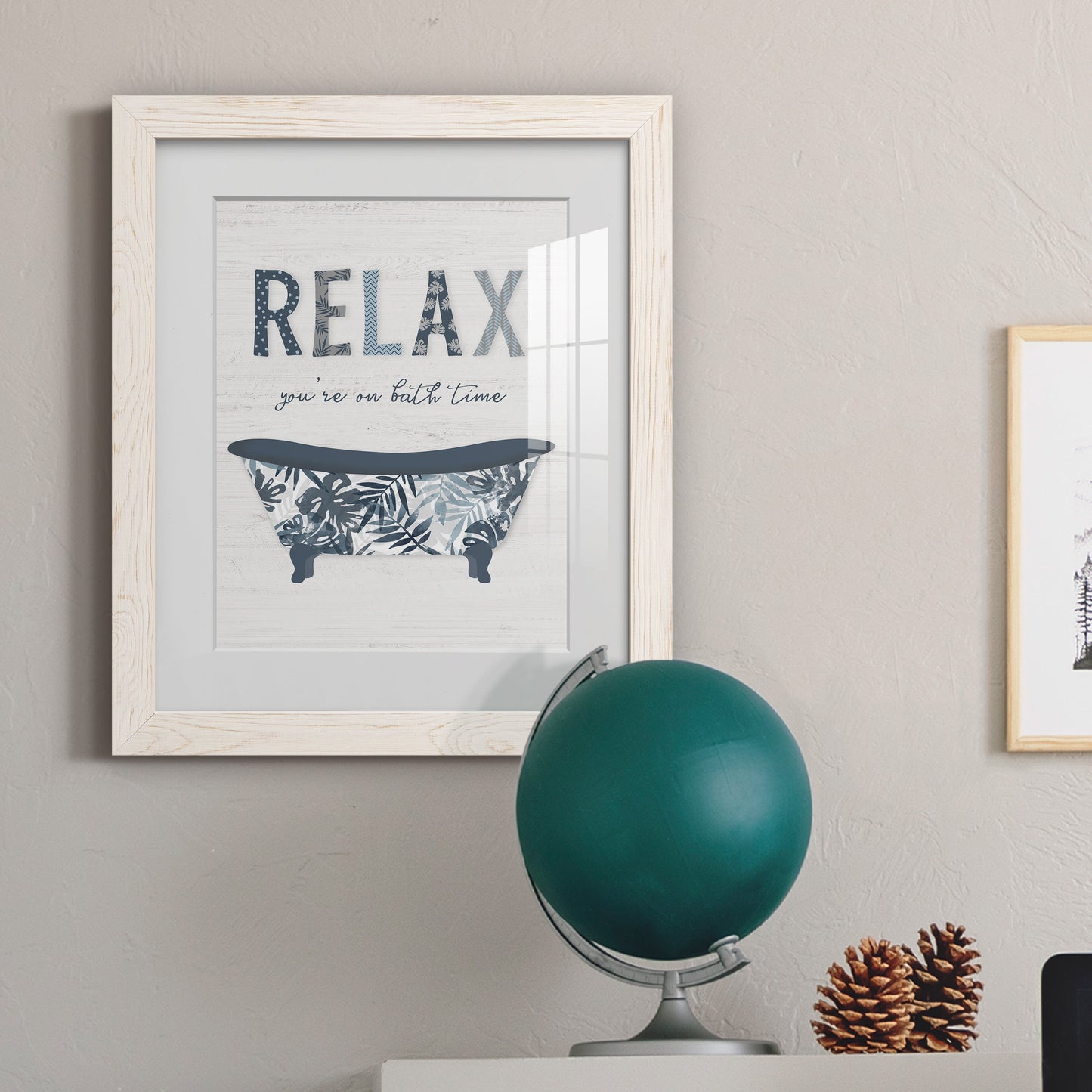 Palm Bath I - Barnwood Framed Art Print