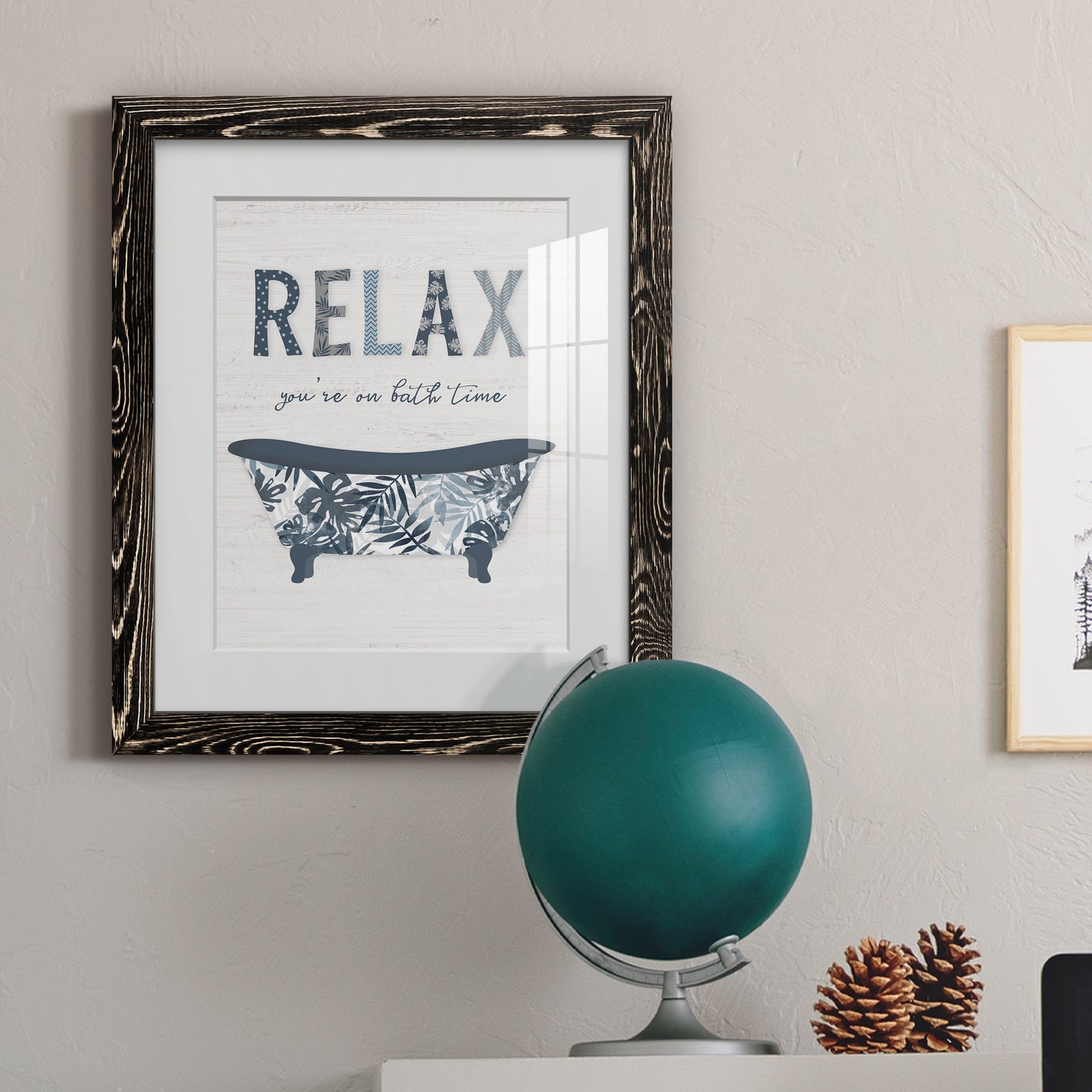 Palm Bath I - Barnwood Framed Art Print