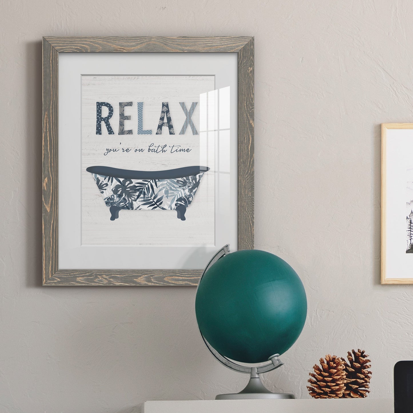 Palm Bath I - Barnwood Framed Art Print