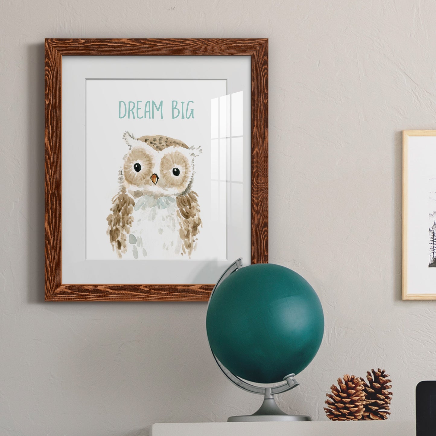 Dream Big Owl - Premium Framed Print - Distressed Barnwood Frame - Ready to Hang