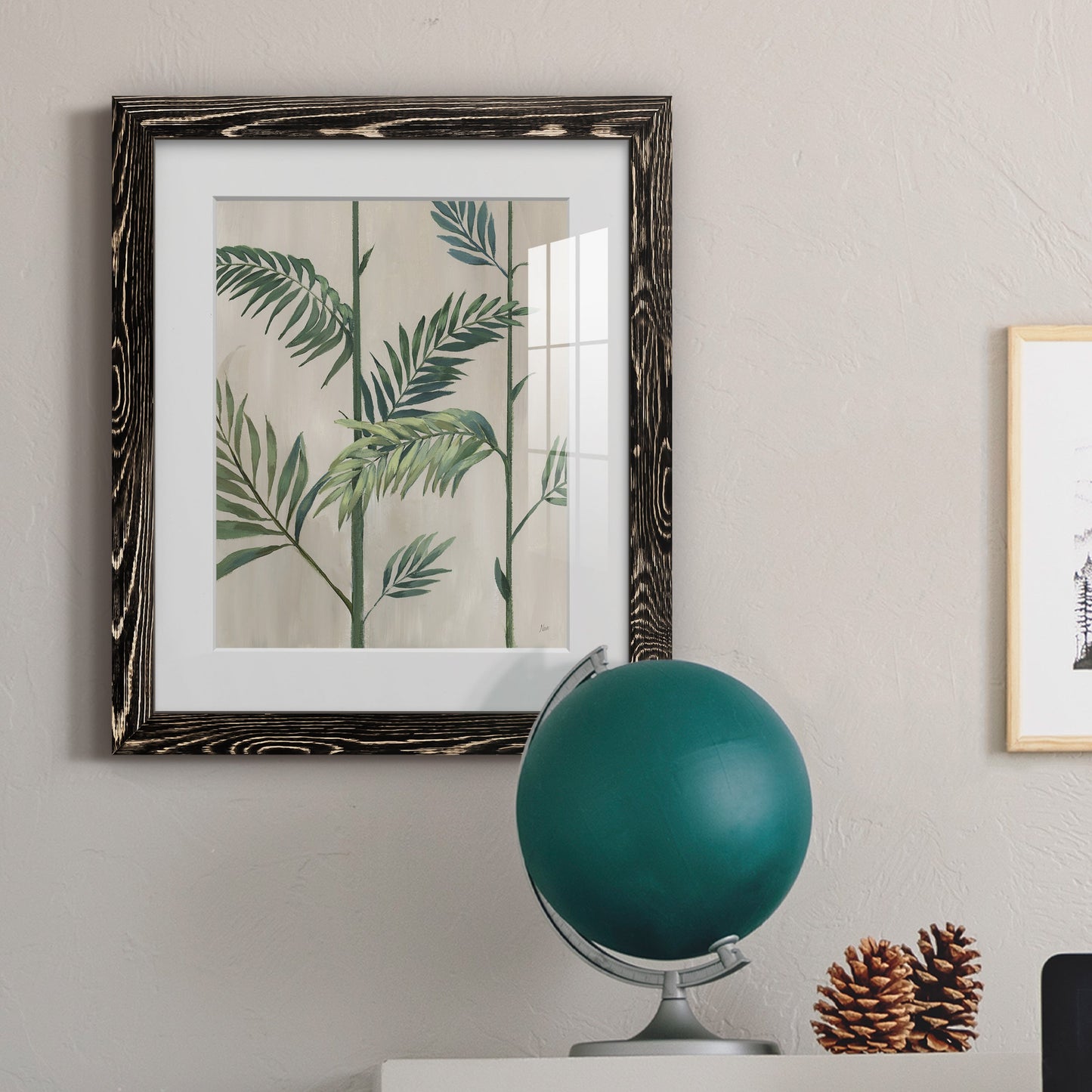 Modern Fronds II - Premium Framed Print - Distressed Barnwood Frame - Ready to Hang