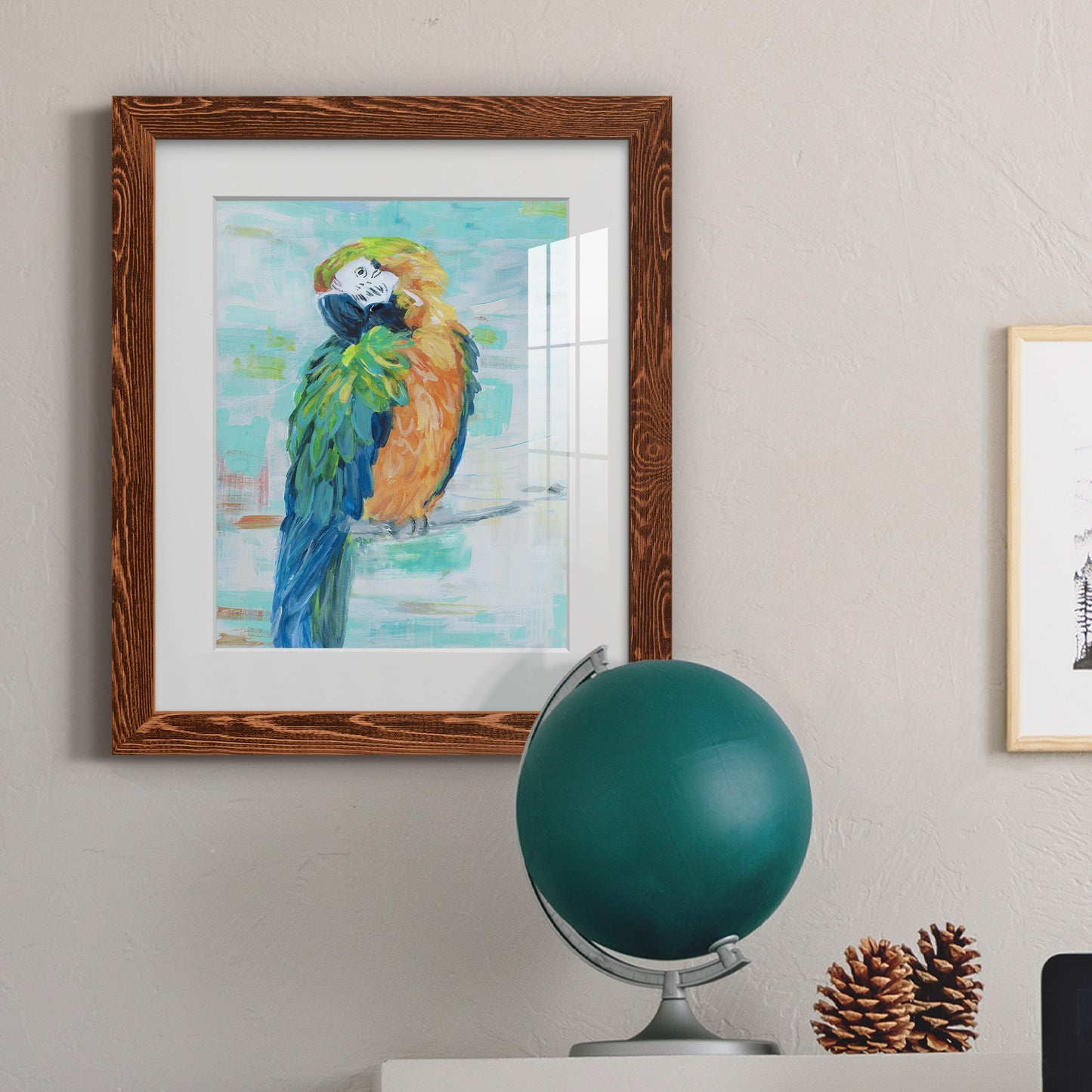 Island Parrot II - Premium Framed Print - Distressed Barnwood Frame - Ready to Hang