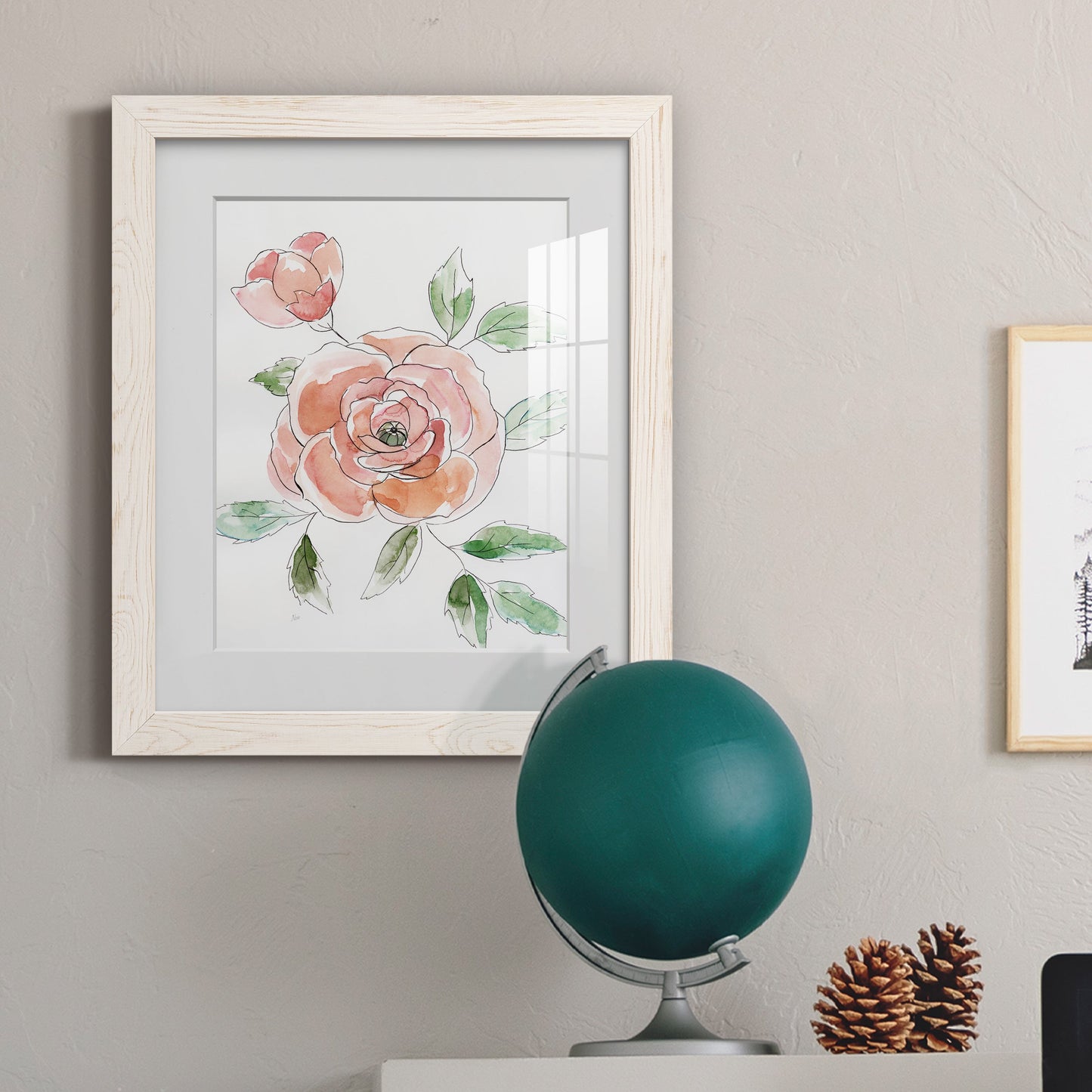 Rose Contour - Barnwood Framed Art Print