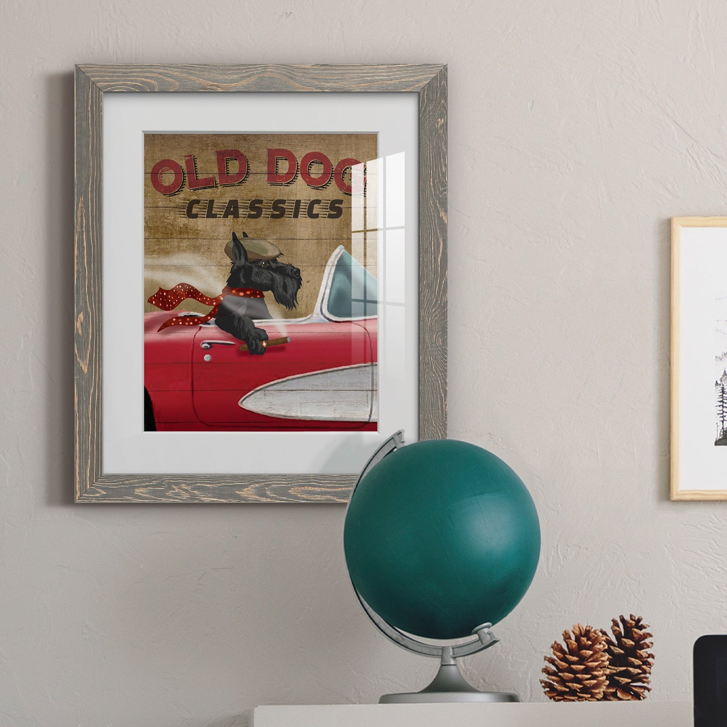 Old Dog Classics - Premium Framed Print - Distressed Barnwood Frame - Ready to Hang