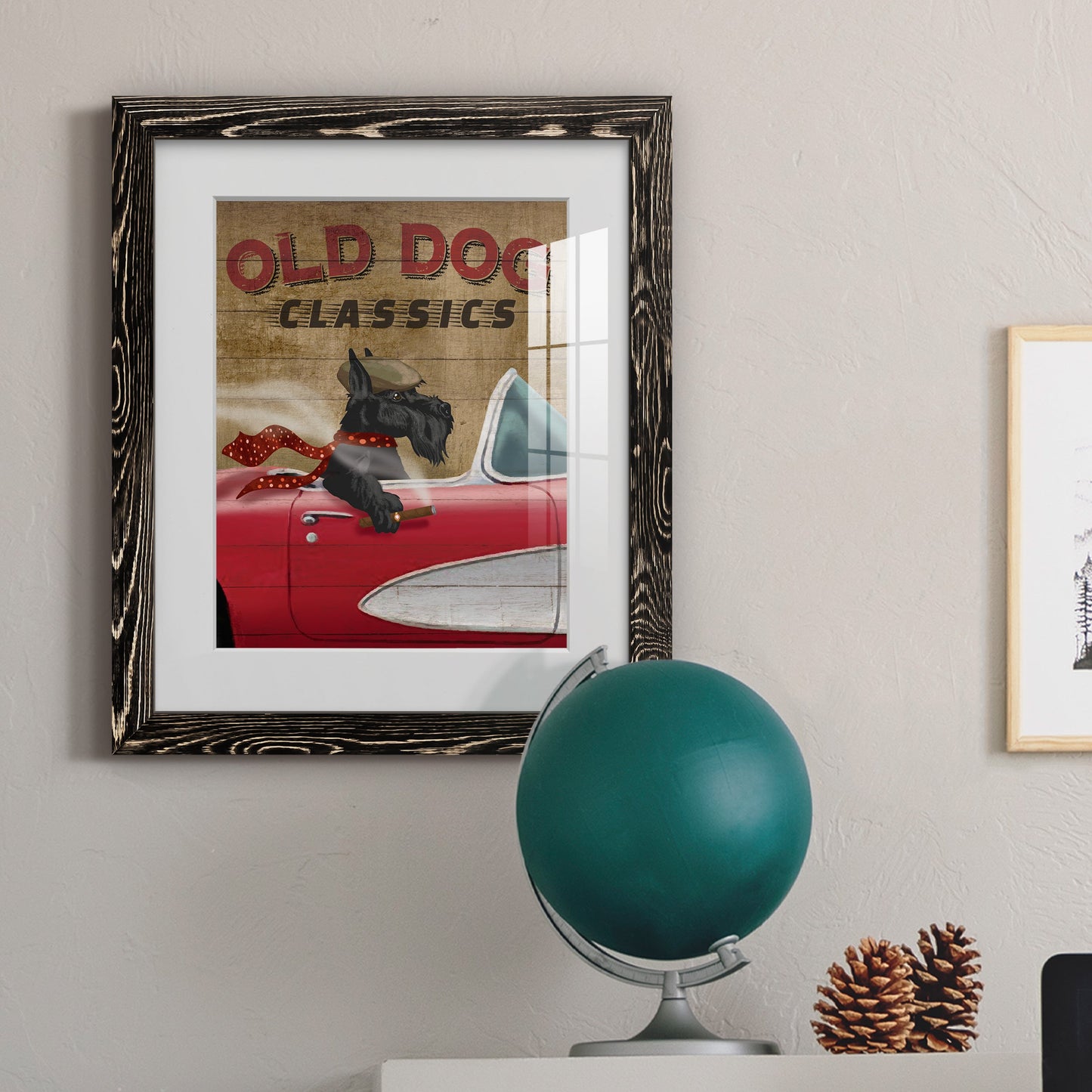 Old Dog Classics - Premium Framed Print - Distressed Barnwood Frame - Ready to Hang