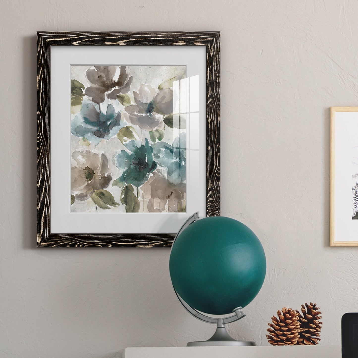 Topaz Garden I - Barnwood Framed Art Print