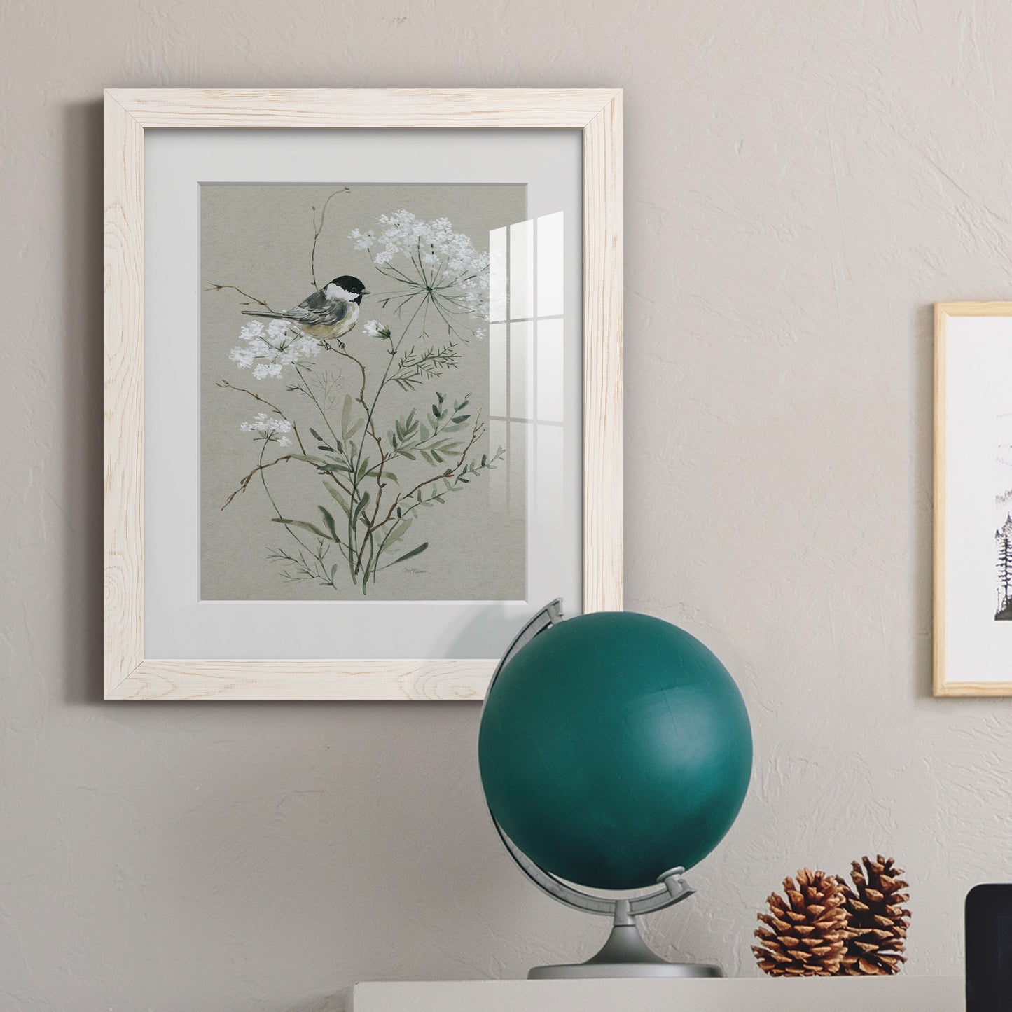 Bouquet of Grace Bird I - Barnwood Framed Art Print