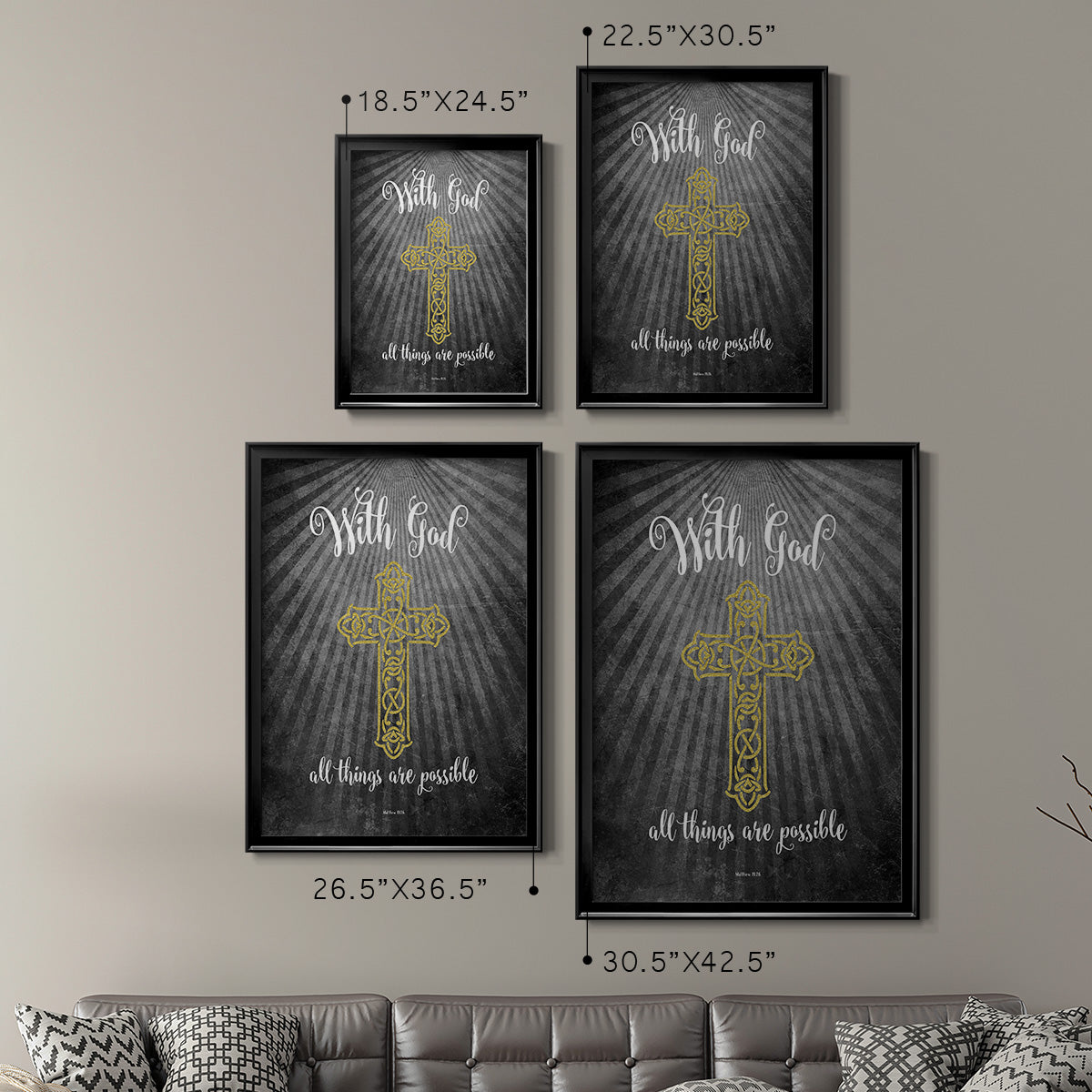 With God Gold - Modern Framed Canvas Print