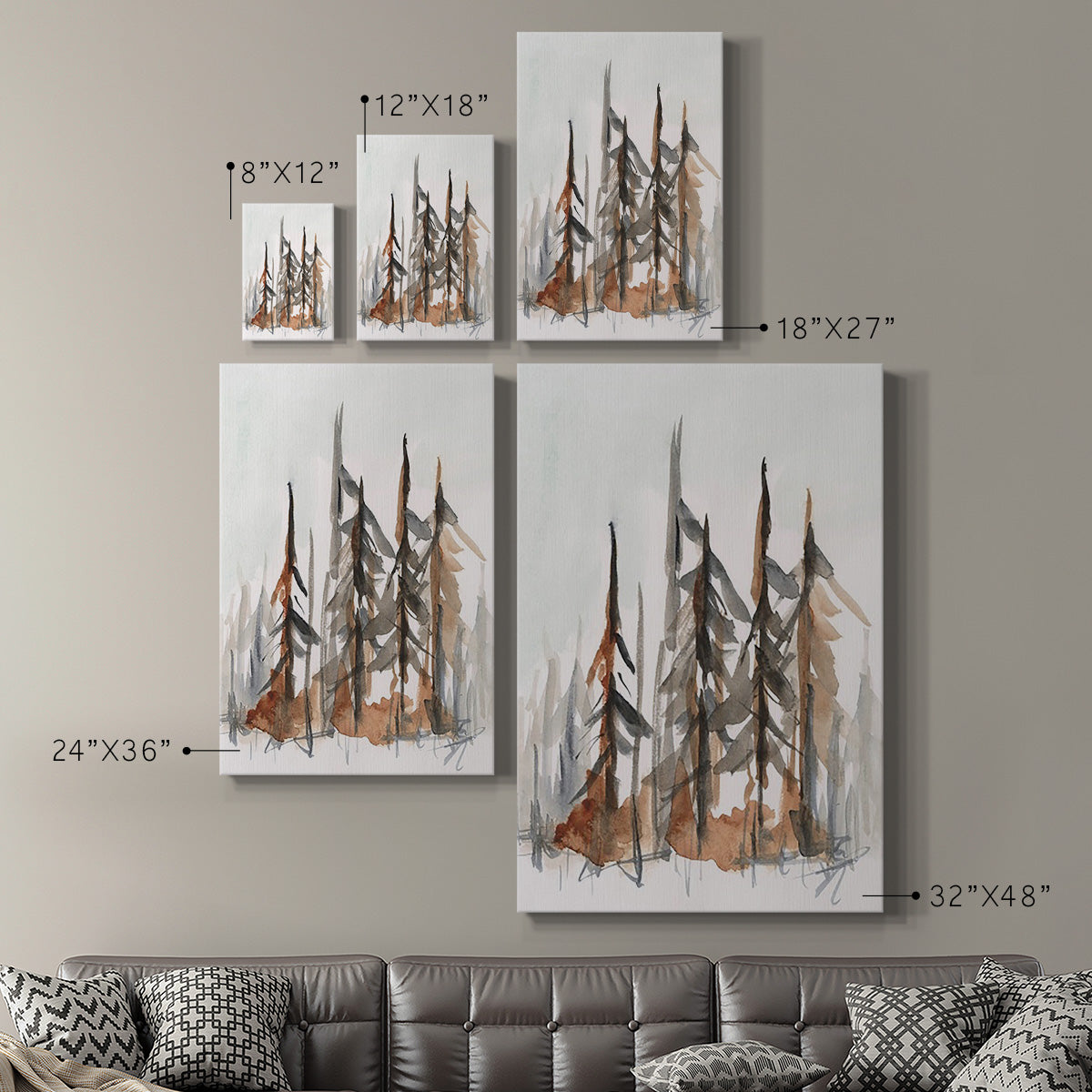 Rustic Evergreens I Premium Gallery Wrapped Canvas - Ready to Hang