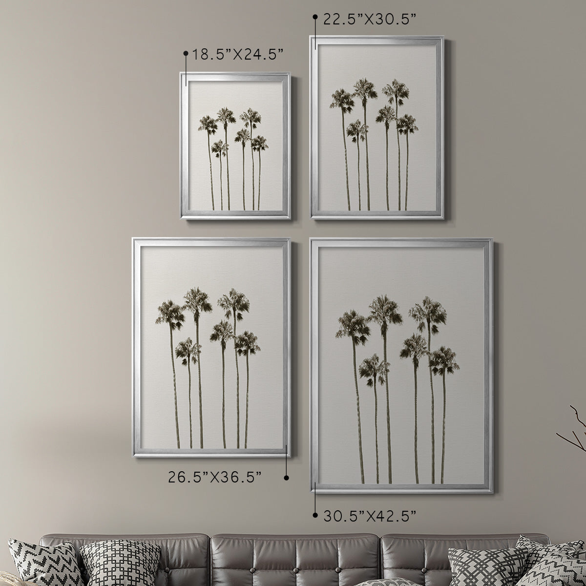 Palm Getaway - Modern Framed Canvas Print