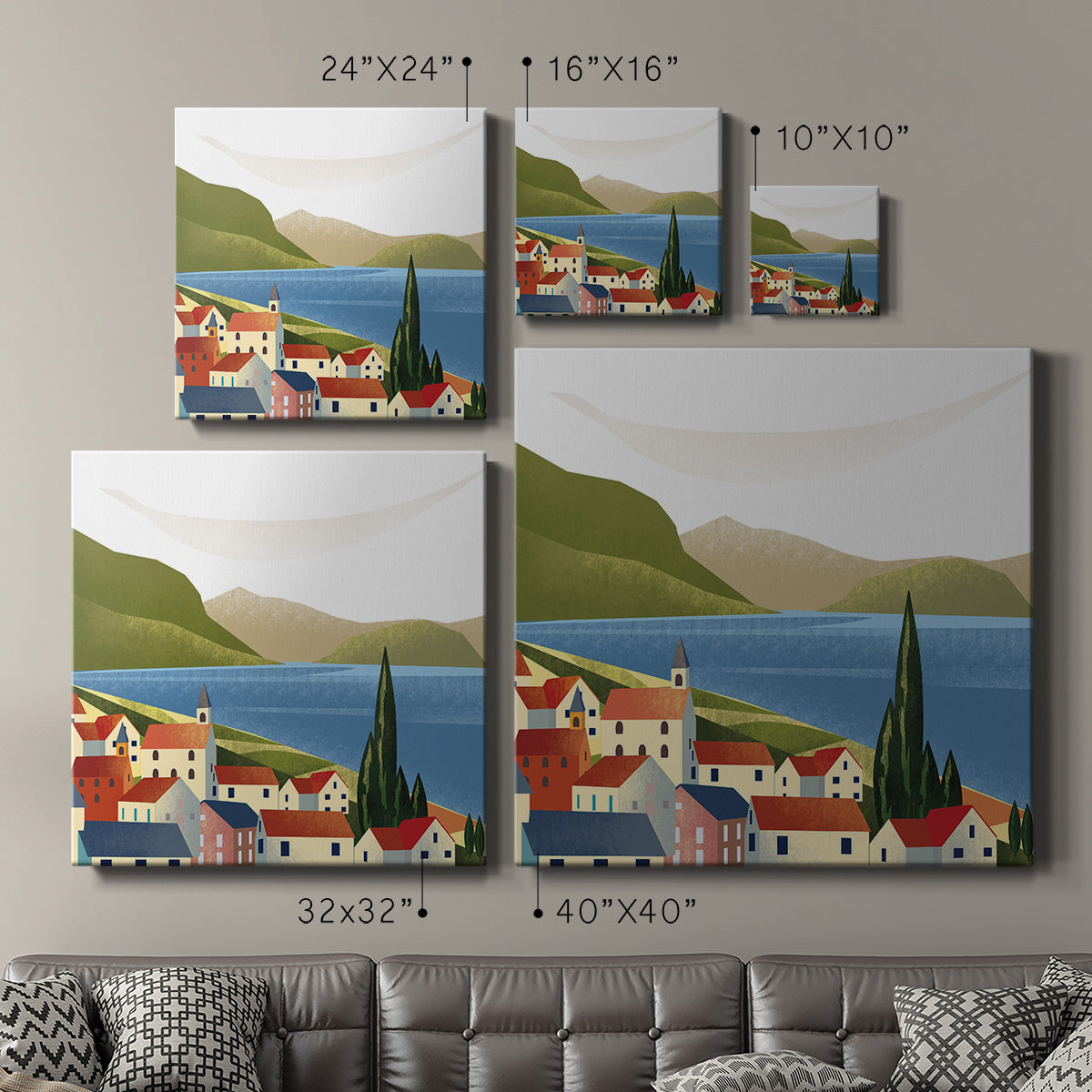 Illustrated Italian Landscape & Nature VIII-Premium Gallery Wrapped Canvas - Ready to Hang