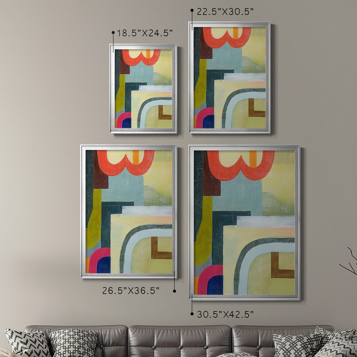 City of Rainbows II - Modern Framed Canvas Print