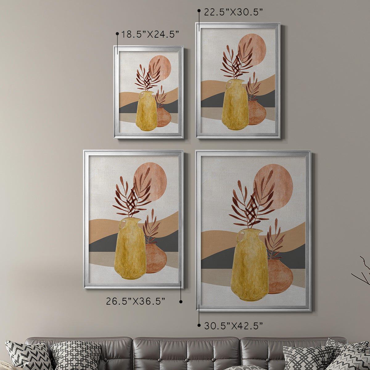 Adobe Moon I - Modern Framed Canvas Print