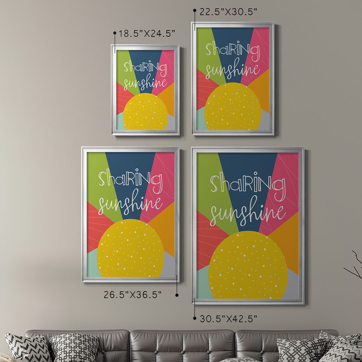 Sharing Sunshine - Modern Framed Canvas Print