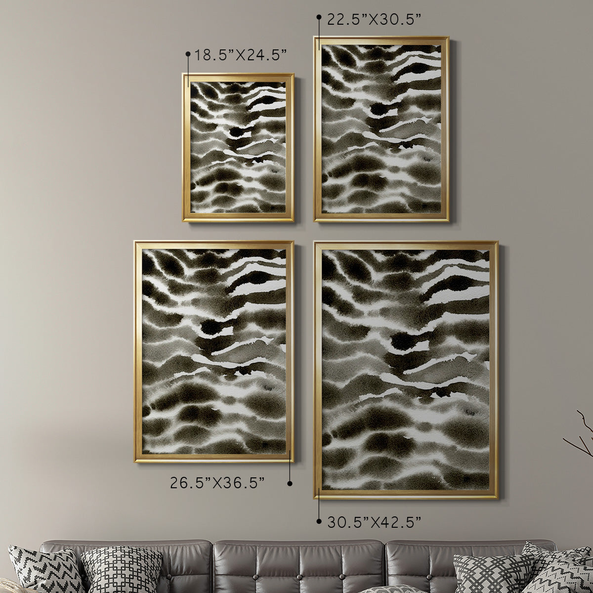 Jungle Stripe II - Modern Framed Canvas Print