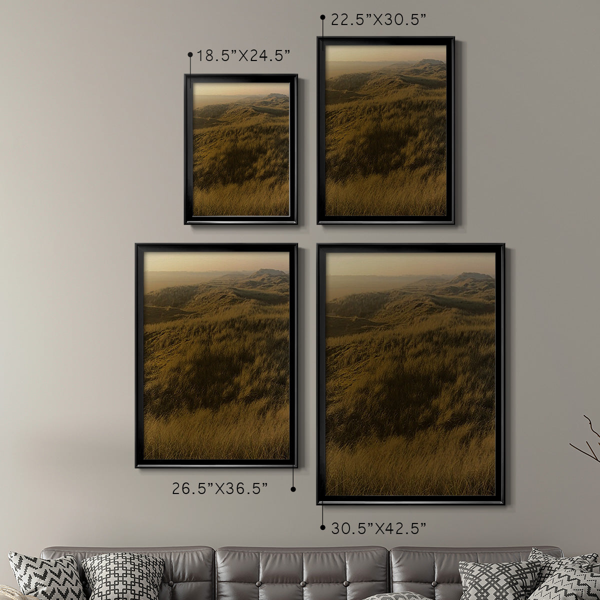 Golden Fog I - Modern Framed Canvas Print