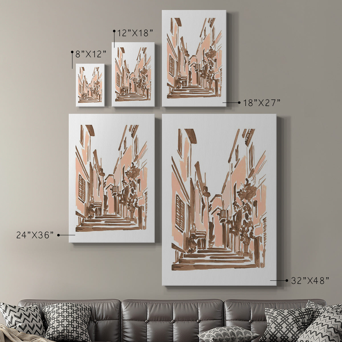 Blush Architecture Study I - Canvas Art Print