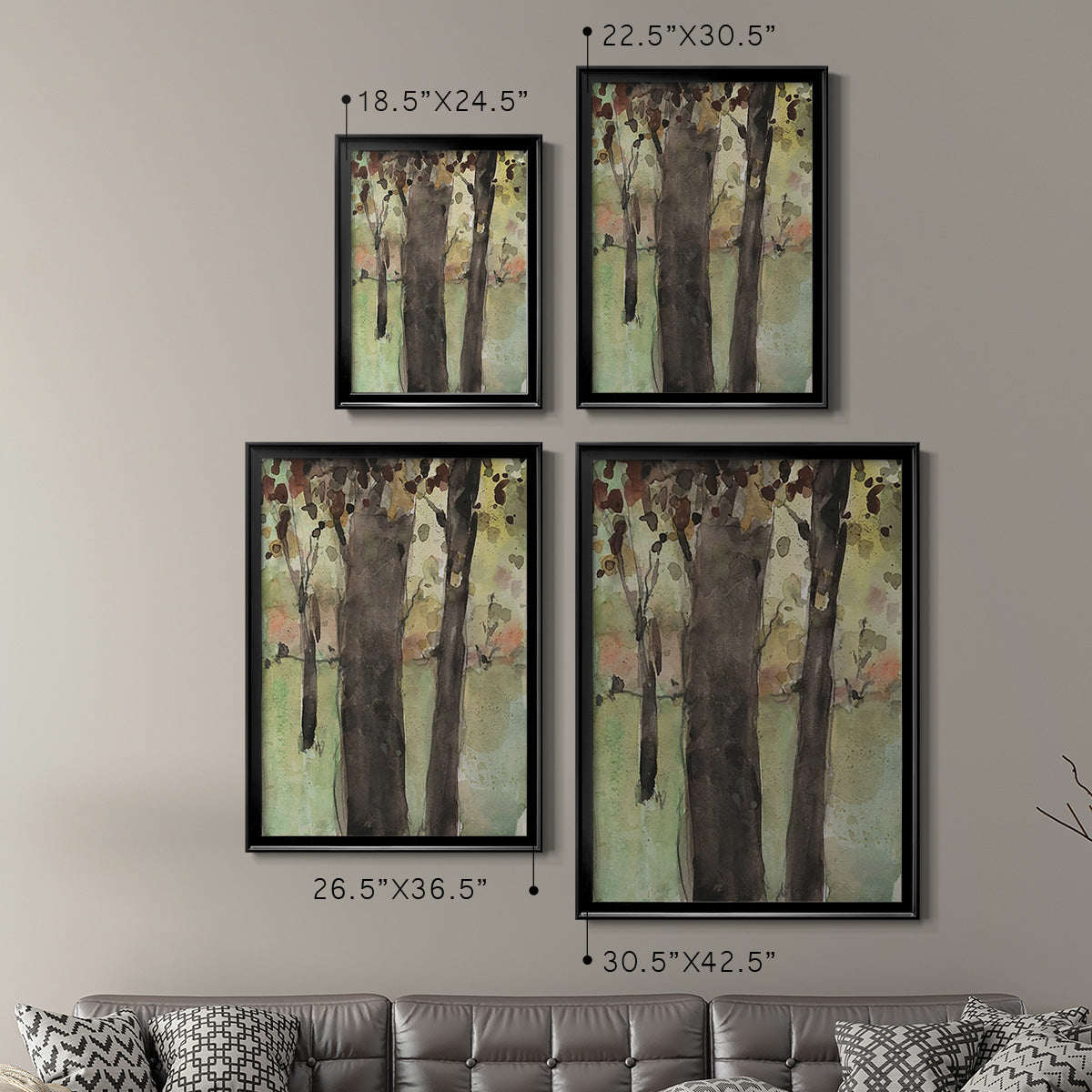 Under the Tree Confetti II - Modern Framed Canvas Print