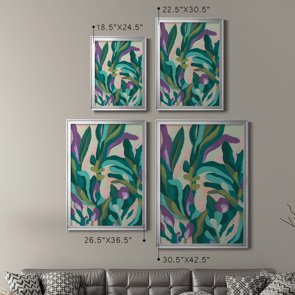 Jungle Wave II - Modern Framed Canvas Print