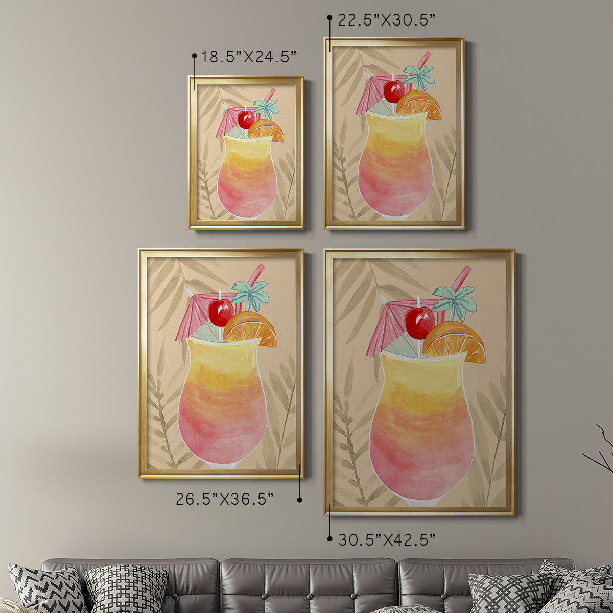 Tropical Cocktail IV - Modern Framed Canvas Print