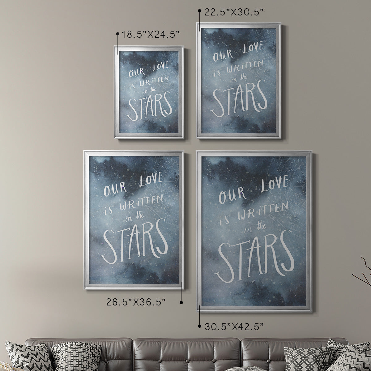Celestial Love IV - Modern Framed Canvas Print