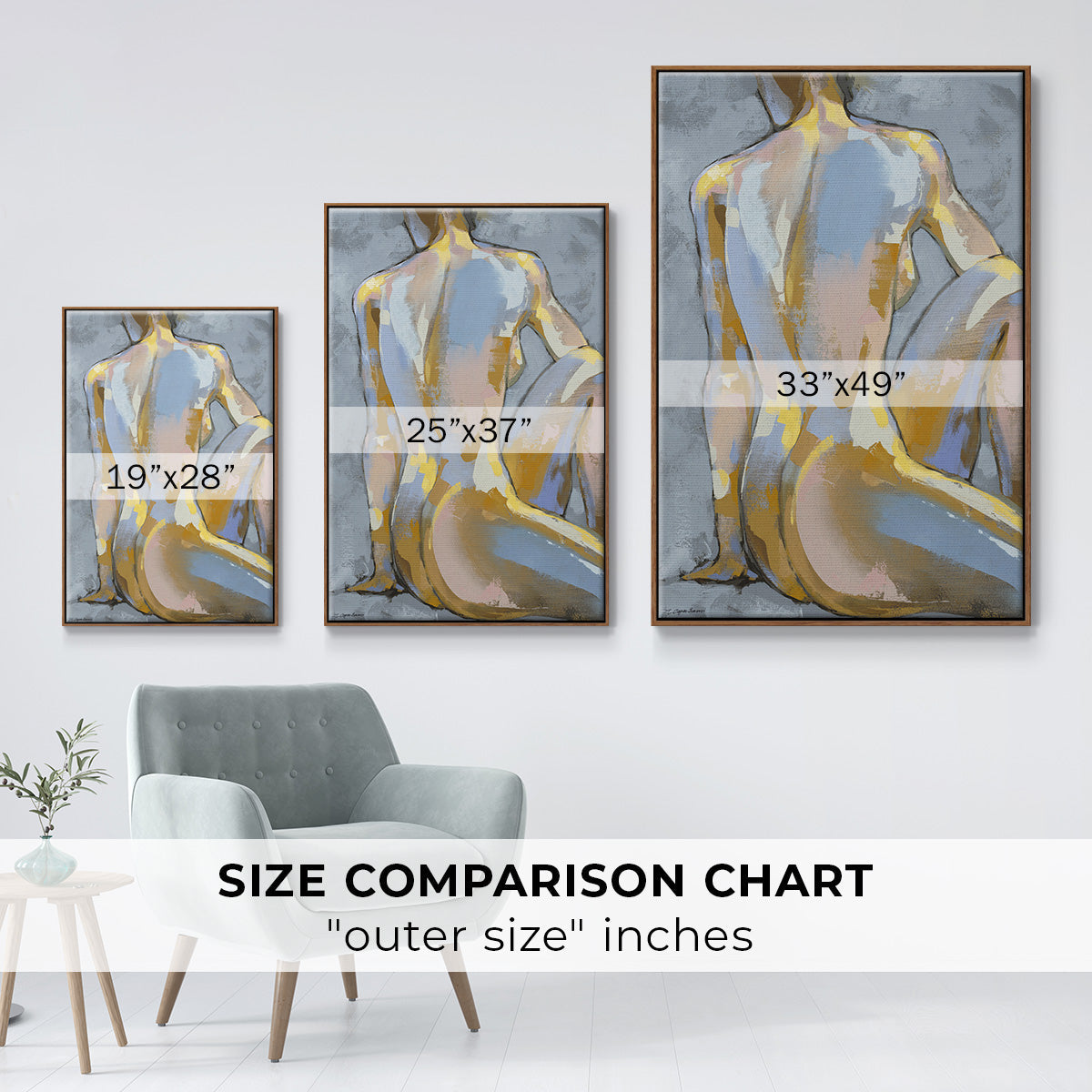 Grey Maiden II - Floater Framed Canvas Print
