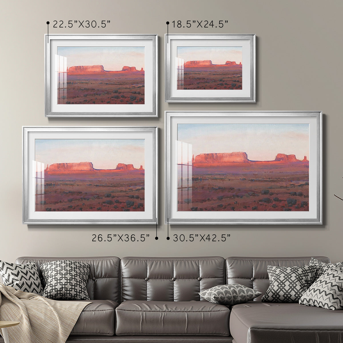 Red Rocks at Dusk I - Modern Framed Art Print