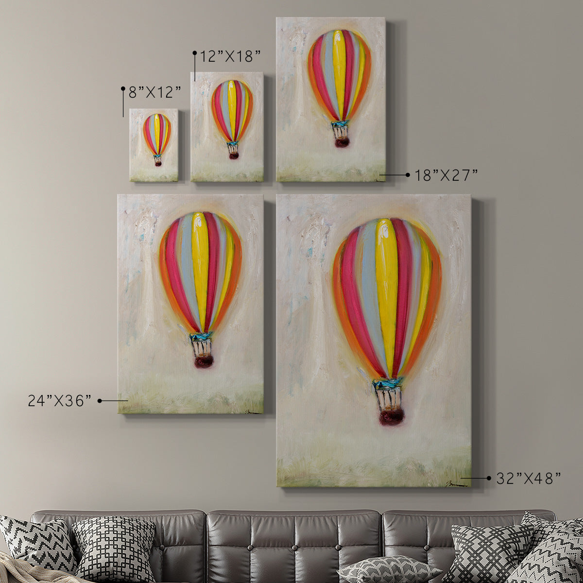 Lucky Hot Air Balloon - Canvas Art Print