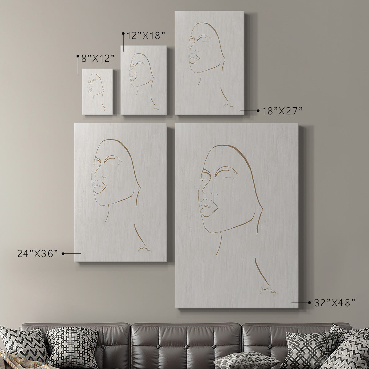 Portrait Sketch II Premium Gallery Wrapped Canvas - Ready to Hang