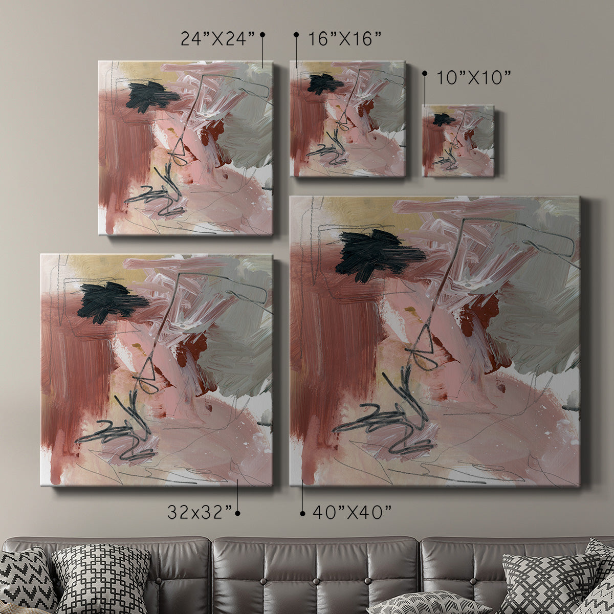 Pale Scribble II - Canvas Art Print