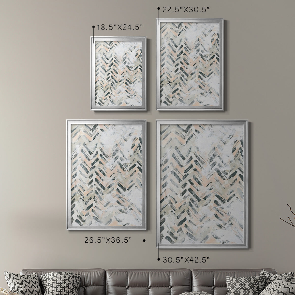 Sand Glyphs II - Modern Framed Canvas Print