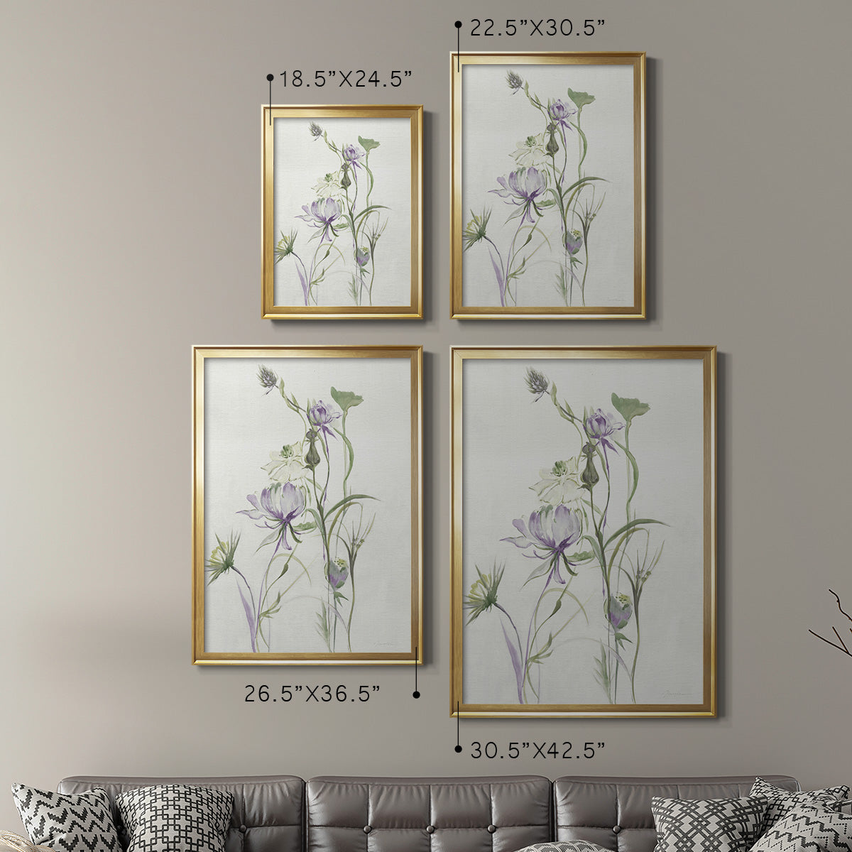 Late Summer Wildflowers II - Modern Framed Canvas Print