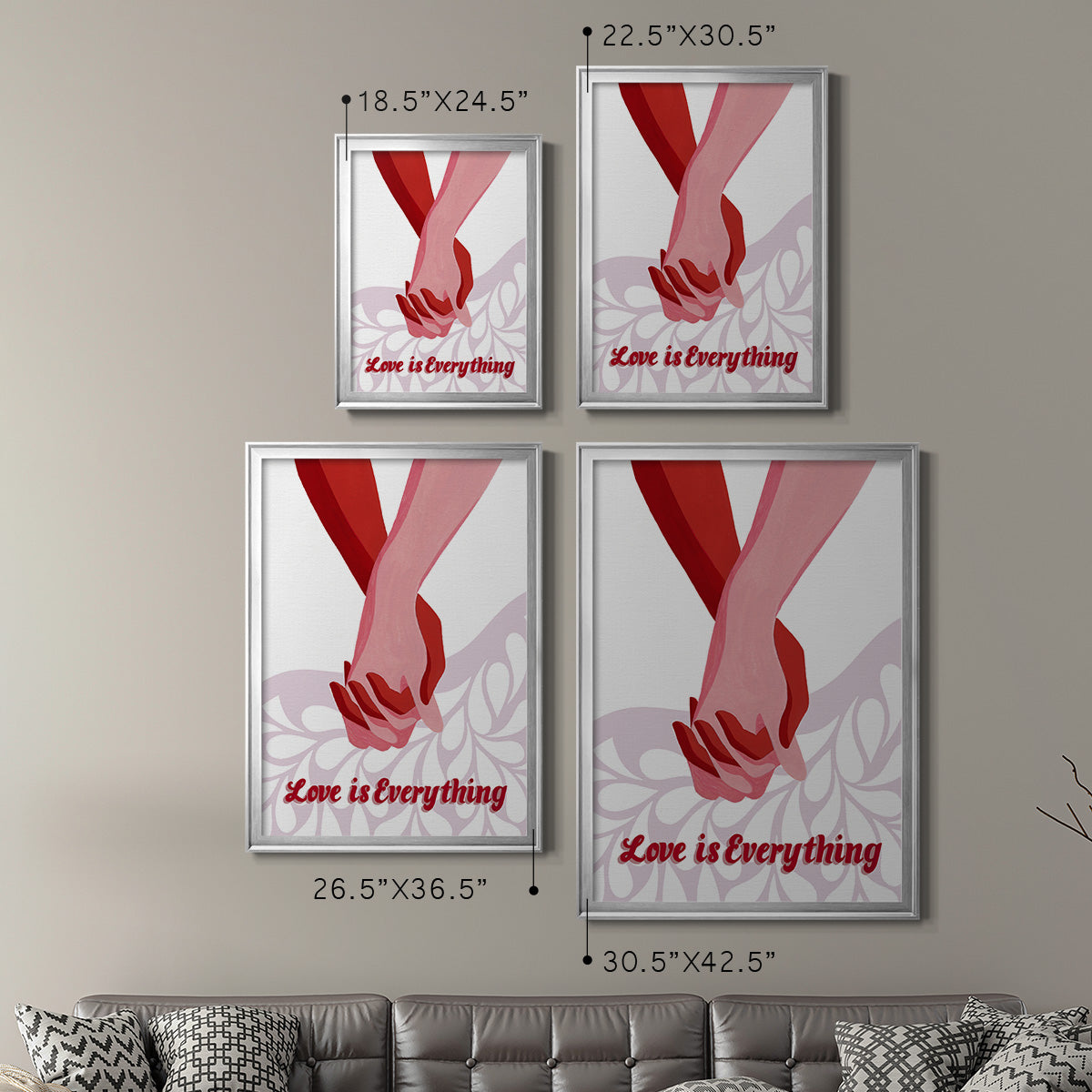 Groovy Love I - Modern Framed Canvas Print
