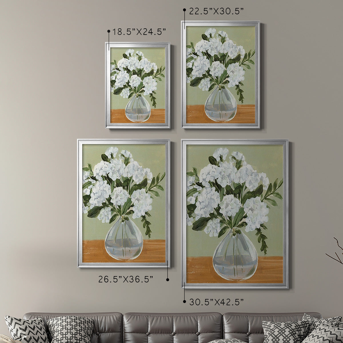 Vased Viburnum I - Modern Framed Canvas Print