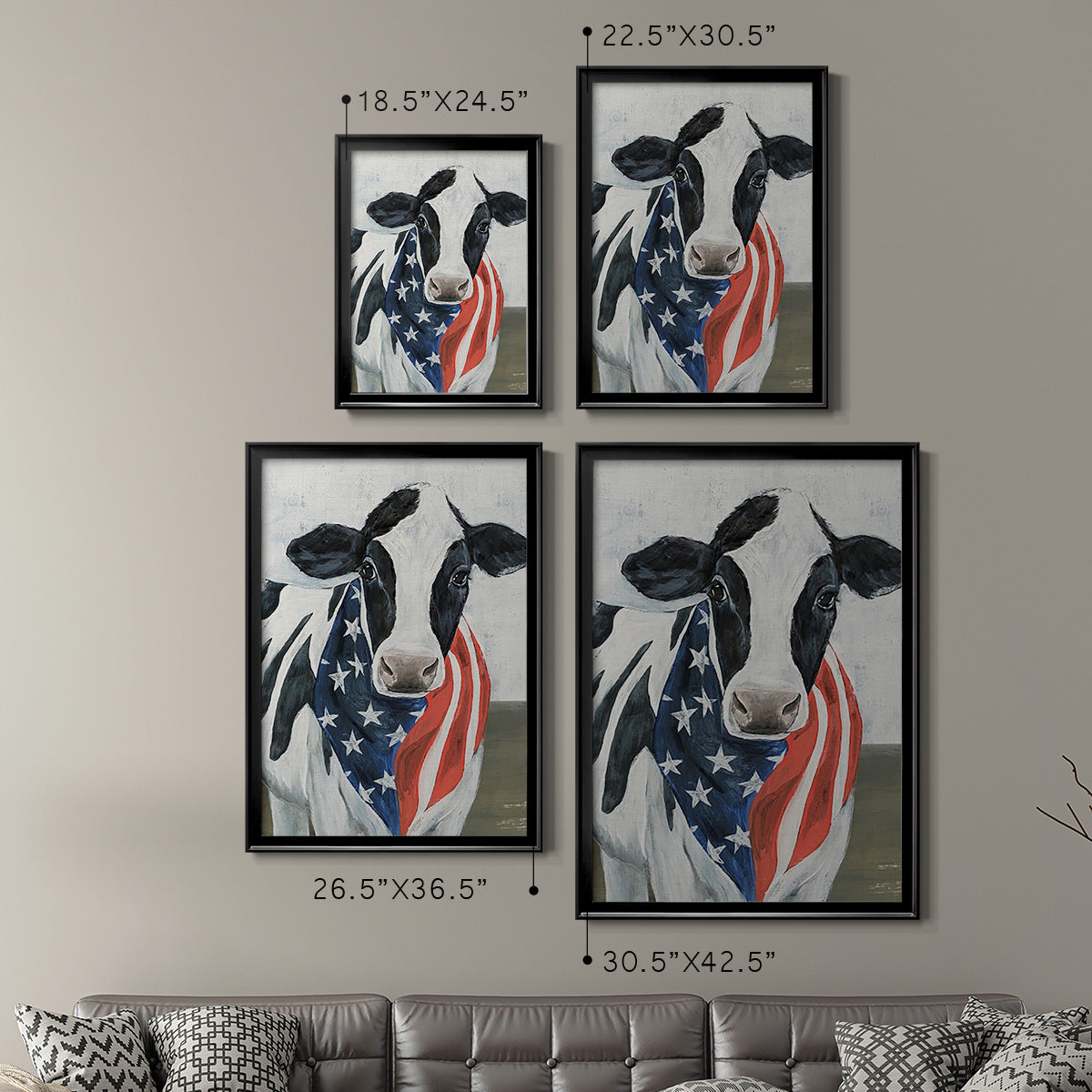 American Cow II - Modern Framed Canvas Print