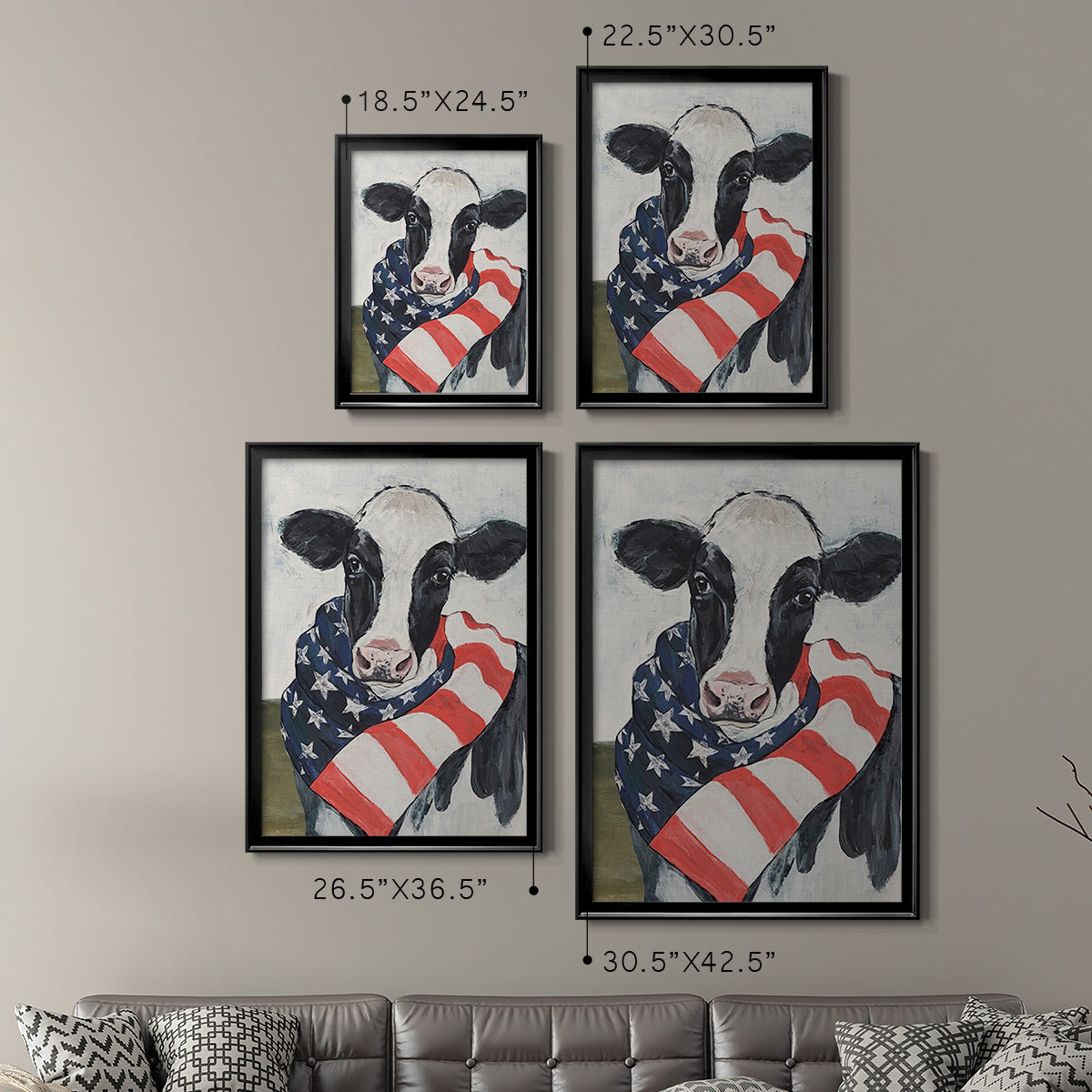 American Cow I - Modern Framed Canvas Print