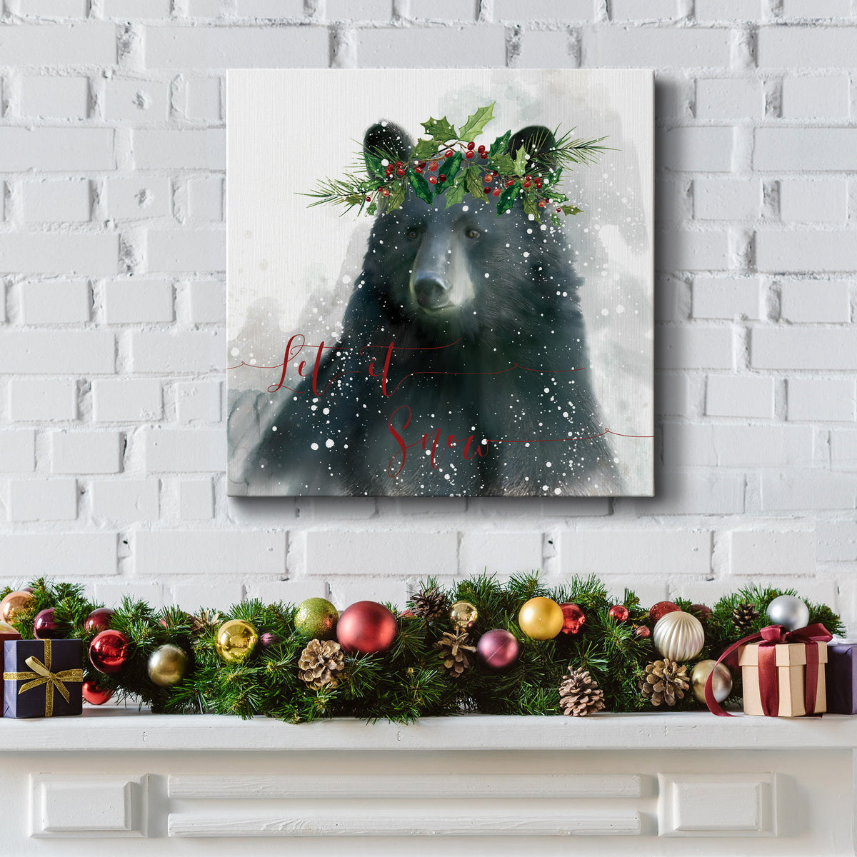 Let It Snow Bear-Premium Gallery Wrapped Canvas - Ready to Hang