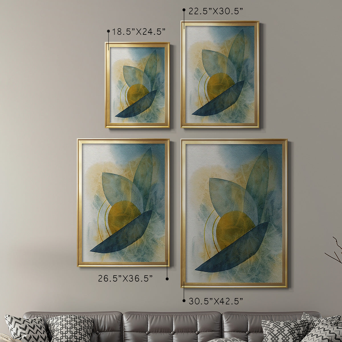 Solar Shapes II - Modern Framed Canvas Print