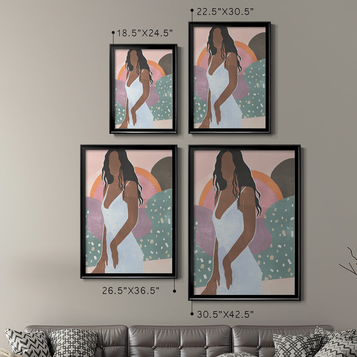 Curly Lady I - Modern Framed Canvas Print